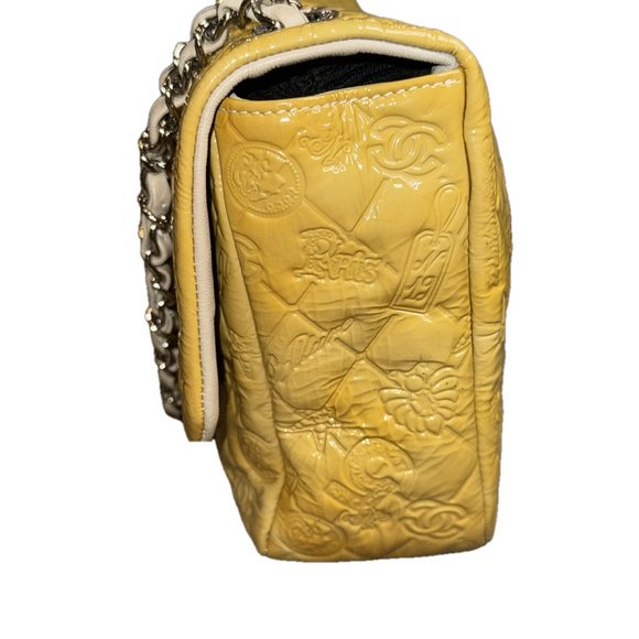 Chanel Patent Chain Yellow Flap Bag - Picture 4 of 10